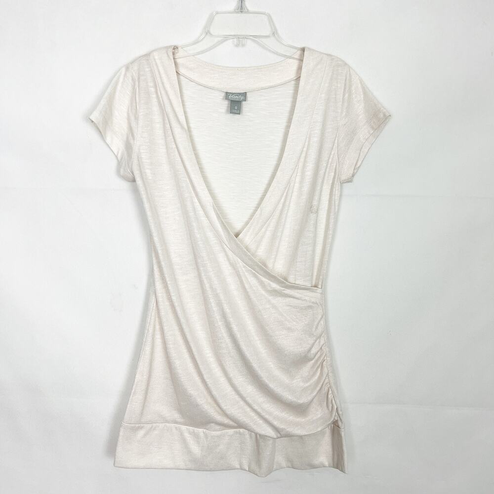 Vanity Y2K Faux Wrap Metallic Top Womens Small Party Night Out Fairy Romantic